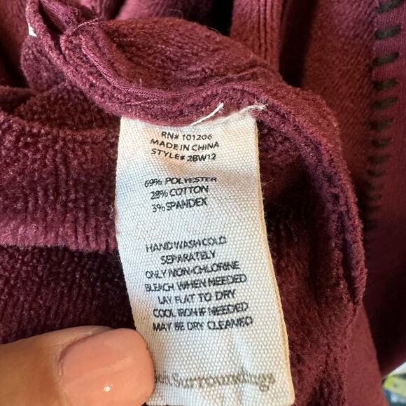 Soft Surroundings Cozy Burgundy Draped Whipstitch Weekend Jacket L - Picture 6 of 7